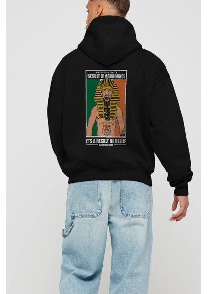Mcgregor Pharaoh Arka Baskılı Siyah Oversize Kapüşonlu Sweatshirt Erkek Kadın fiyatları