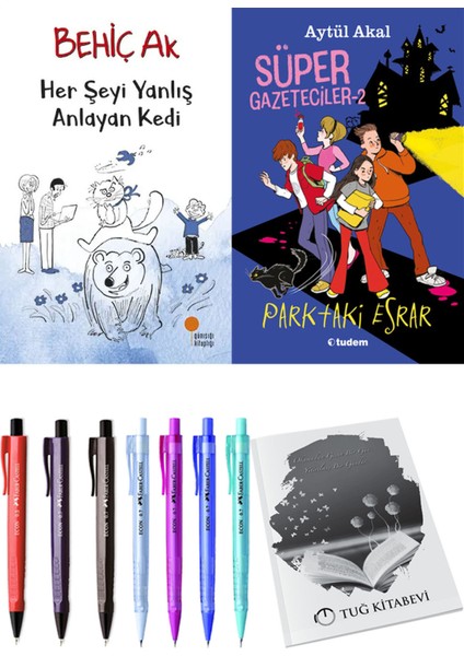 Süper Gazeteciler 2 Parktaki Esrar ve Her Şeyi Yanlış Anlayan Kedi 2'li Set - Kalem
