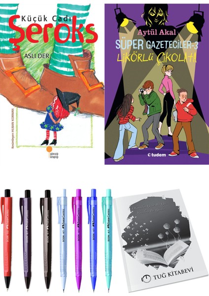 Süper Gazeteciler 3 Likörlü Çikolata ve Küçük Cadı Şeroks 2'li Set - Kalem