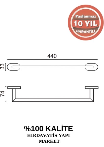 Paslanmaz Pirinç Zirve Uzun Havluluk 40 cm fiyatları