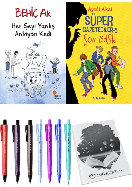 Süper Gazeteciler 5 Son Baskı ve Her Şeyi Yanlış Anlayan Kedi 2'li Set - Kalem