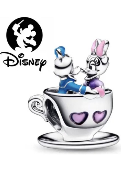 Parks Donald Daisy Duck Çay Fincanı Charm Boncuk 2023 Wdw Sevgililer Günü