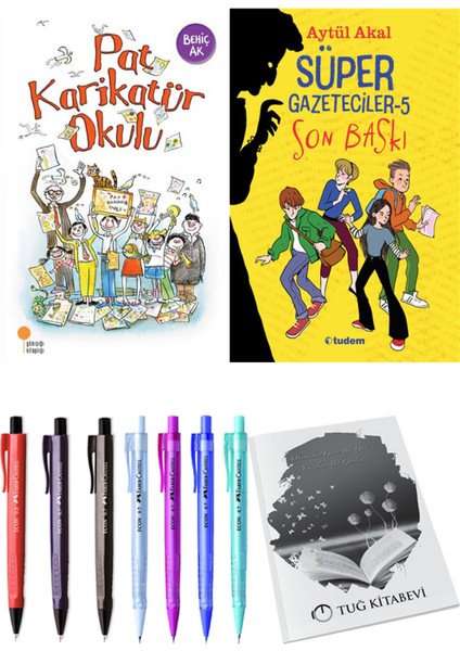 Süper Gazeteciler 5 Son Baskı ve Pat Karikatür Okulu 2'li Set - Kalem