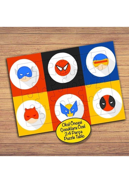 Maskeli Kahramanlar Serisi Çocuklara Özel Puzzle Yapboz TABLO-259PZ