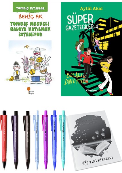 Süper Gazeteciler 4 Belalı Davetiye ve Tombiş Maskeli Baloya Katılmak İstemiyor 2'li Set - Kalem