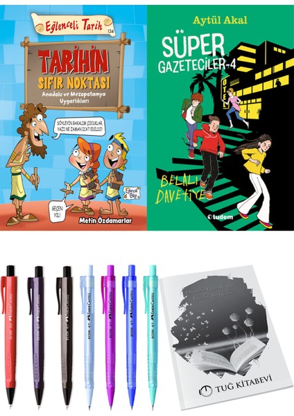 Süper Gazeteciler 4 Belalı Davetiye ve Tarihin Sıfır Noktası Anadolu ve Mezopotomya Uygarlıkları 2'li Set - Kalem