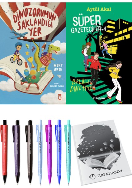 Süper Gazeteciler 4 Belalı Davetiye ve Dinazorumun Saklandığı Yer 2'li Set - Kalem
