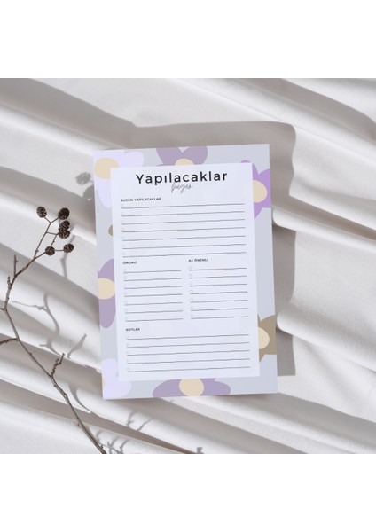 Yapılacaklar Listesi - To Do - Çiçekli