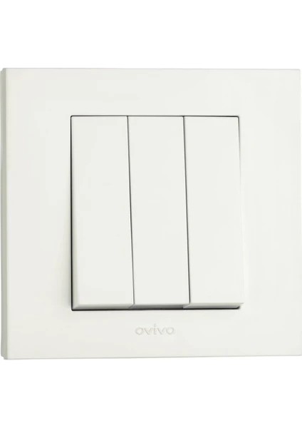 Grano Beyaz Üçlü Anahtar + Çerçeve 12 Adet