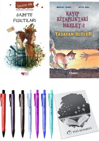 Kayıp Kitaplıktaki Iskelet 2 Yaşayan Ölüler ve Gazete Fısıltıları 2'li Set - Kalem