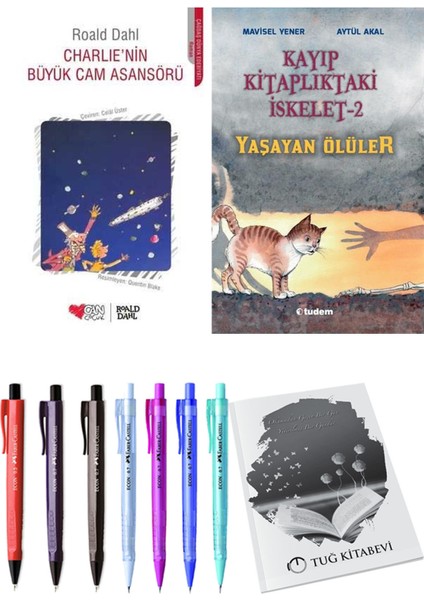 Kayıp Kitaplıktaki Iskelet 2 Yaşayan Ölüler ve Charlie'nin Büyük Cam Asansörü 2'li Set - Kalem