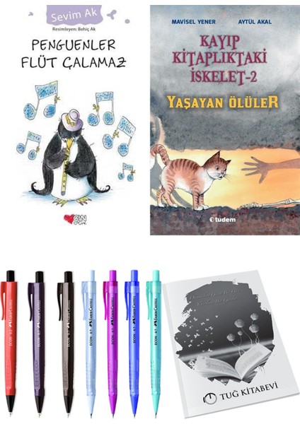 Kayıp Kitaplıktaki Iskelet 2 Yaşayan Ölüler ve Penguenler Flüt Çalamaz 2'li Set - Kalem