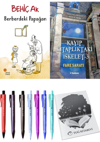 Kayıp Kitaplıktaki Iskelet 3 Fare Sarayı ve Berberdeki Papağan 2'li Set - Kalem