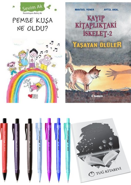 Kayıp Kitaplıktaki Iskelet 2 Yaşayan Ölüler ve Pembe Kuşa Ne Oldu? 2'li Set - Kalem