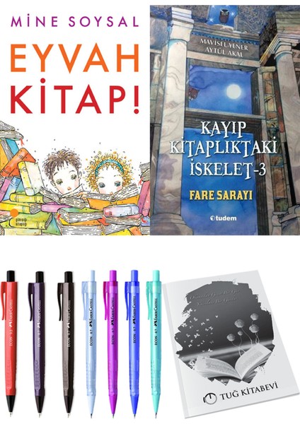Kayıp Kitaplıktaki Iskelet 3 Fare Sarayı ve Eyvah Kitap! 2'li Set - Kalem