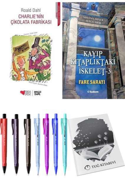 Kayıp Kitaplıktaki Iskelet 3 Fare Sarayı ve Charlie'nin Çikolata Fabrikası 2'li Set - Kalem