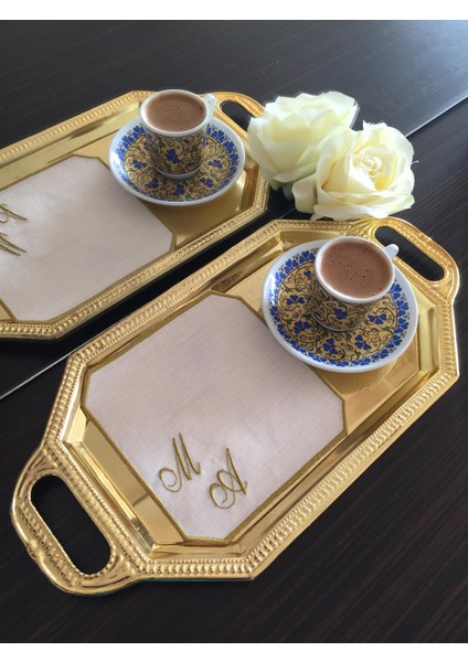 Kişiye Özel Harf Nakışlı Söz Nişan Mendili, Kahve Yanı Sunum Peçetesi, Kokteyl Peçete fiyatları