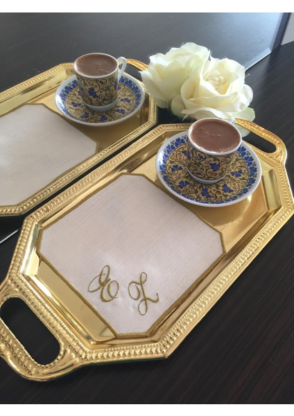 Kişiye Özel Harf Nakışlı Söz Nişan Mendili, Kahve Yanı Sunum Peçetesi, Kokteyl Peçete modelleri