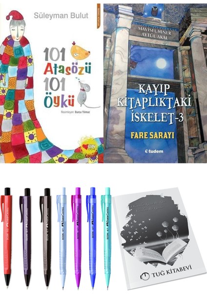 Kayıp Kitaplıktaki Iskelet 3 Fare Sarayı ve 101 Atasözü 101 Öykü Süleyman Bulut 2'li Set - Kalem