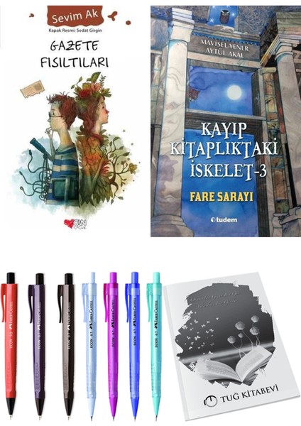 Kayıp Kitaplıktaki Iskelet 3 Fare Sarayı ve Gazete Fısıltıları 2'li Set - Kalem