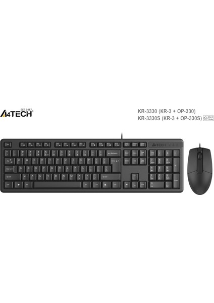 A4 TECH KR-3330 Q FN MULTIMEDYA USB SİYAH SET