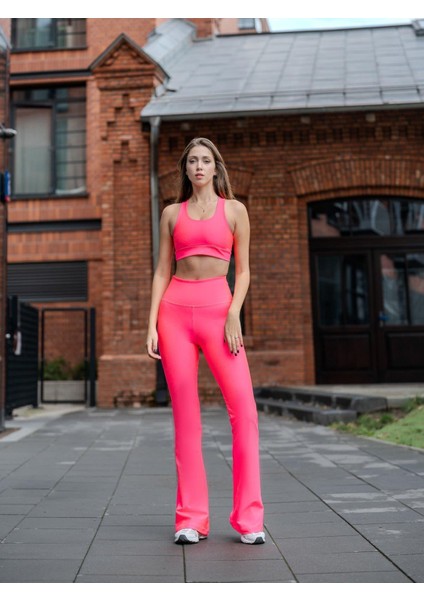 Kadın Neon Pembe Ispanyol Paça Tayt modelleri