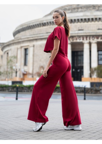 Kadın Bordo Yoga Pantolonu