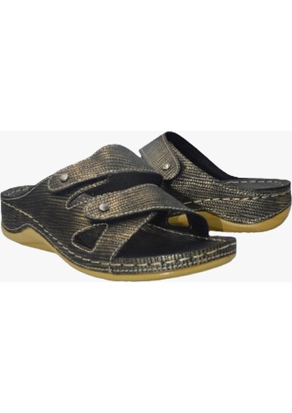 Kadın Anatomik Desenli Bakır Yazlık Terlik modelleri