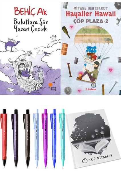 Çöp Plaza 2 Hayaller Hawaii ve Bulutlara Şiir Yazan Çocuk 2'li Set - Kalem
