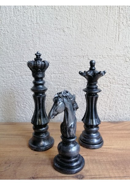 Tekno Trust Dekoratif Mini Satranç Biblo 3'lü Set