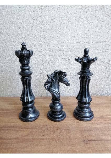 Tekno Trust Dekoratif Mini Satranç Biblo 3'lü Set
