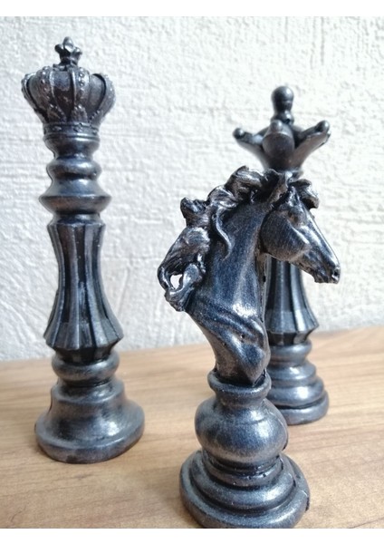 Tekno Trust Dekoratif Mini Satranç Biblo 3'lü Set