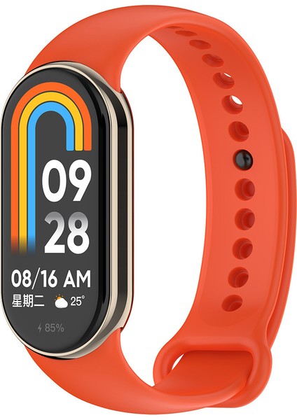 Xiaomi Mi Band 8 Serisi Klasik Kordon Silikon Strap Kayış-Turuncu