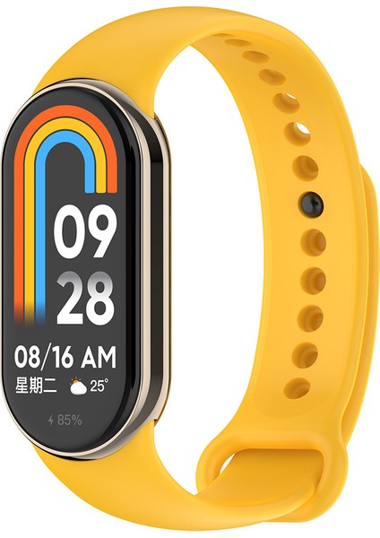 Xiaomi Mi Band 8 Serisi Klasik Kordon Silikon Strap Kayış-Sarı