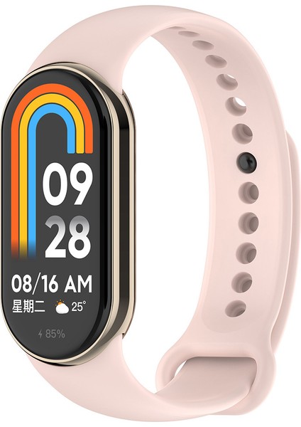 Xiaomi Mi Band 9 Serisi Klasik Kordon Silikon Strap Kayış-Kum Pembe