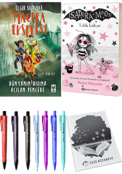 Isadora Moon 11 Tatile Gidiyor ve Gelecek Ekspresi Dünyanın Dışına Açılan Pencere 2'li Set - Kalem