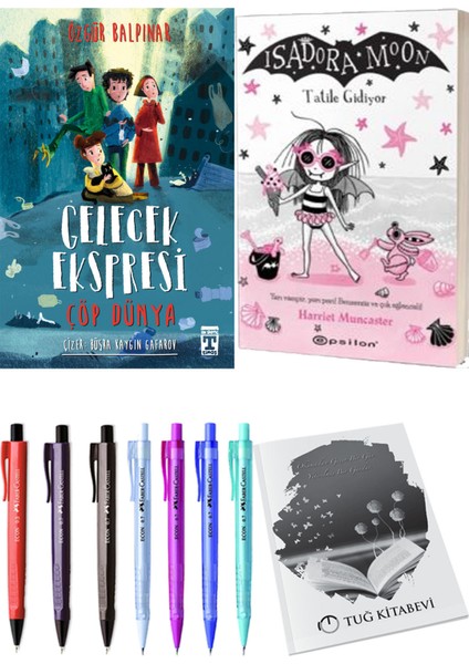 Isadora Moon 11 Tatile Gidiyor ve Gelecek Ekspresi Çöp Dünya 2'li Set - Kalem