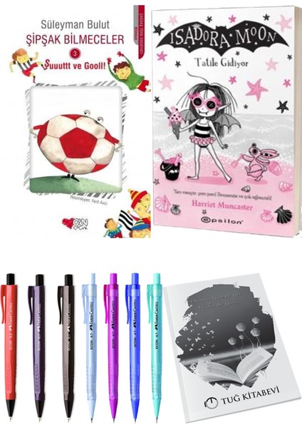 Isadora Moon 11 Tatile Gidiyor ve Şipşak Bilmeceler 3 2'li Set - Kalem