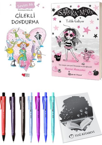 Isadora Moon 11 Tatile Gidiyor ve Çilekli Dondurma 2'li Set - Kalem