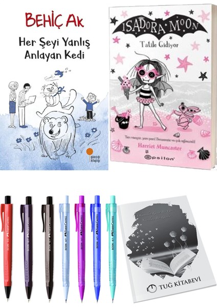 Isadora Moon 11 Tatile Gidiyor ve Her Şeyi Yanlış Anlayan Kedi 2'li Set - Kalem