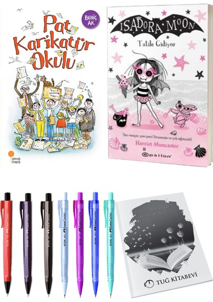 Isadora Moon 11 Tatile Gidiyor ve Pat Karikatür Okulu 2'li Set - Kalem