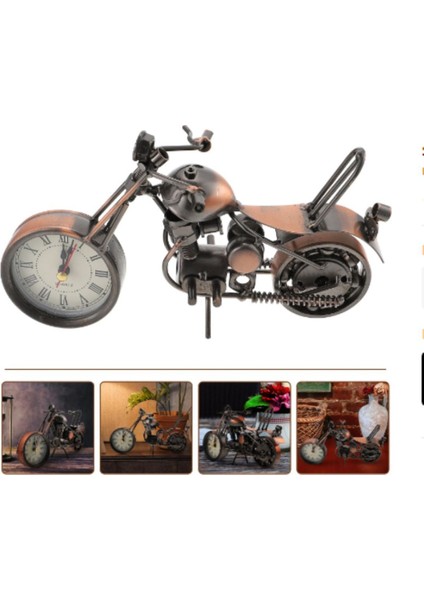 Tekno Trust Metal El Yapımı Saat Motorsiklet Biblo Saat Hediyelik Saat Motor Metal Saat