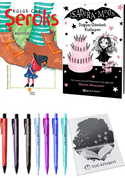 Isadora Moon 4 Doğum Gününü Kutluyor ve Küçük Cadı Şeroks 2'li Set - Kalem