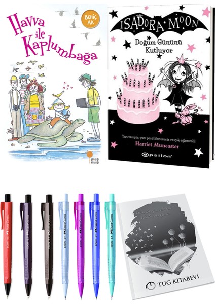 Isadora Moon 4 Doğum Gününü Kutluyor ve Havva ile Kaplumbağa 2'li Set - Kalem