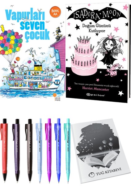Isadora Moon 4 Doğum Gününü Kutluyor ve Vapurları Seven Çocuk 2'li Set - Kalem