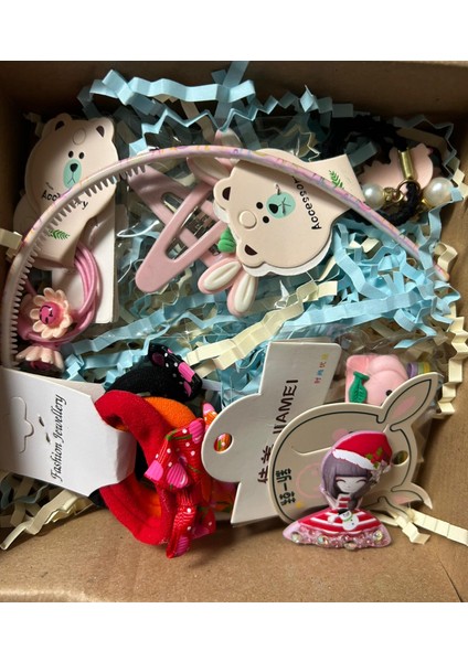 Kız Çocukları Için Toka 6'lı Hediye Kutu -D Modeli