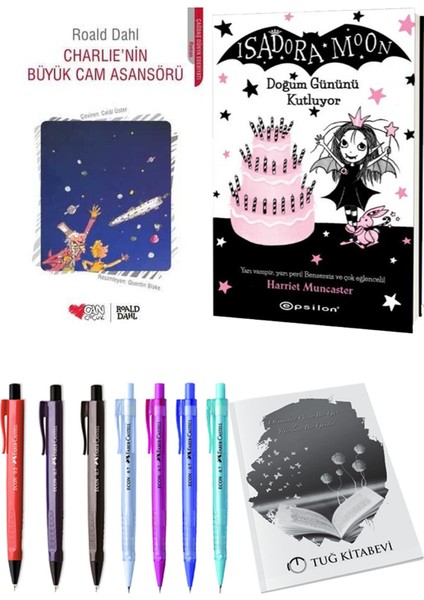 Isadora Moon 4 Doğum Gününü Kutluyor ve Charlie'nin Büyük Cam Asansörü 2'li Set - Kalem