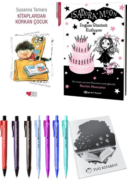 Isadora Moon 4 Doğum Gününü Kutluyor ve Kitaplardan Korkan Çocuk 2'li Set - Kalem