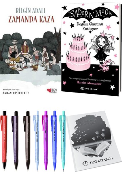 Isadora Moon 4 Doğum Gününü Kutluyor ve Zamanda Bisikleti 3 Zamanda Kaza 2'li Set - Kalem