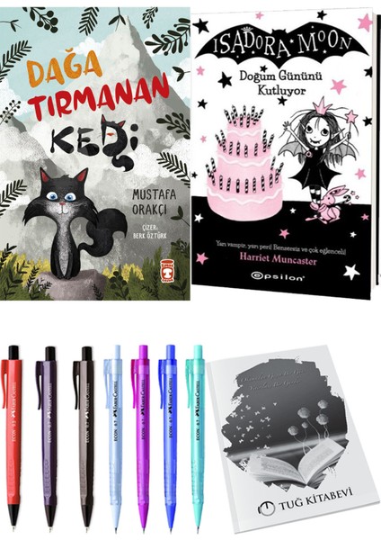 Isadora Moon 4 Doğum Gününü Kutluyor ve Dağa Tırmanan Kedi 2'li Set - Kalem
